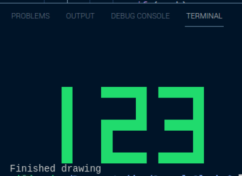 Drawn digits 1 2 3