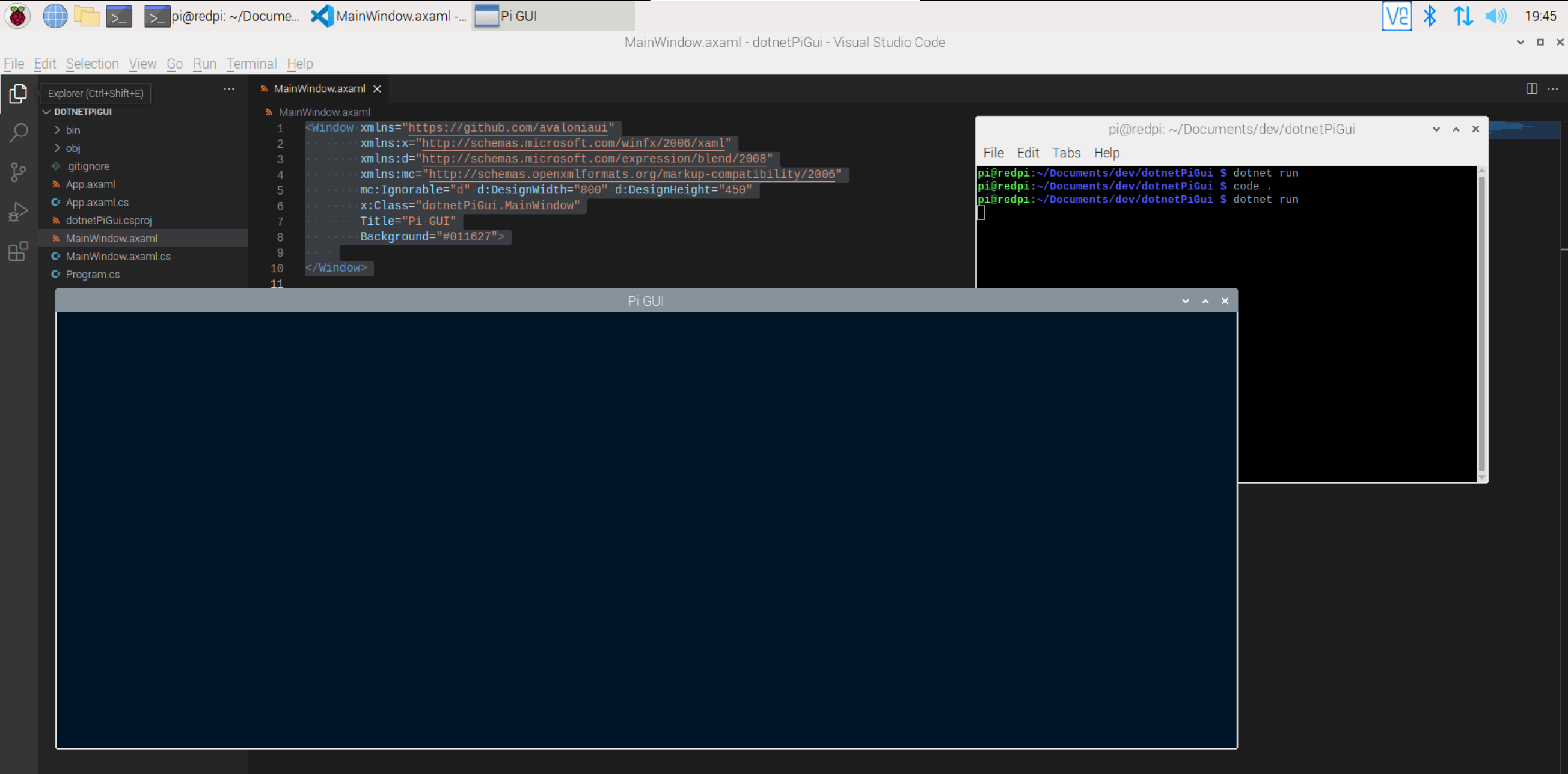 window changes running