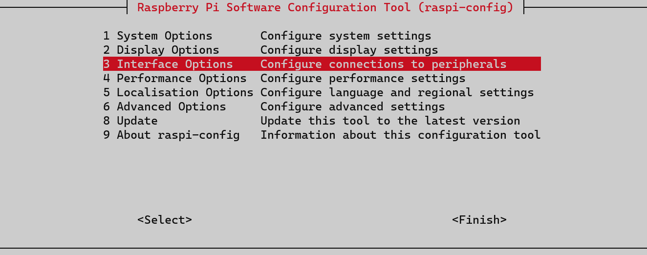 Select Interface Options